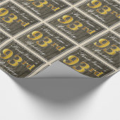 Elegant, Imitate Holz, Imitate Gold 93. Geburtstag Geschenkpapier (Ecke)