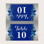 Elegant in Blau und Silber geklappte Karte (Außenseite Aufgefaltet)