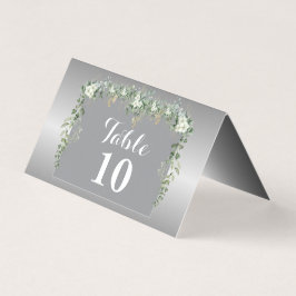 Elegant in Blau und Silber geklappte Karte