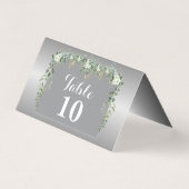 Elegant in Blau und Silber geklappte Karte (Rückseite)