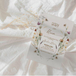 Elegant "In Bloom" Baby Shower Party Einladung