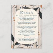 Elegant in Blue & Gold Moderne Eintrittskarte Begleitkarte (Vorderseite)