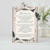 Elegant in Blue & Gold Moderne Eintrittskarte Begleitkarte (Stehend Vorderseite)