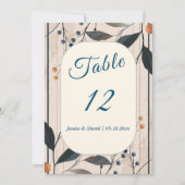 Elegant in Blue & Gold Moderne Tischnummer Card (Vorderseite)