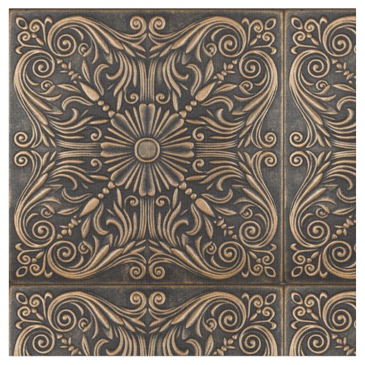 Elegant in Bronze Medallion Fabric Stoff (Nahaufnahme)