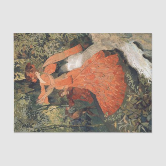 Elegant in der Nähe eines Frühlings, Decoupage Seidenpapier (Vorderseite)