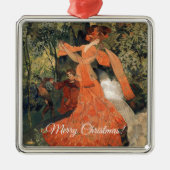 Elegant in der Nähe eines Frühlings, frohe Weihnac Ornament Aus Metall (Vorne)