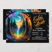 Elegant in die Woods Magic Baby Dusche Einladung (Vorne/Hinten)