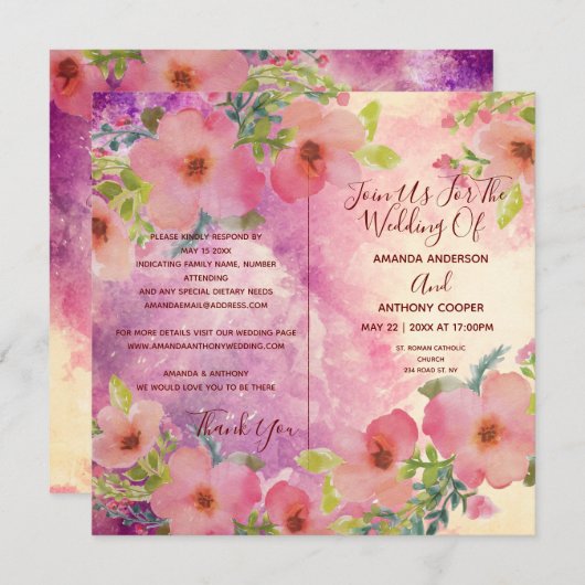 Elegant in einem eleganten Aquarell-Flyer (Vorne/Hinten)