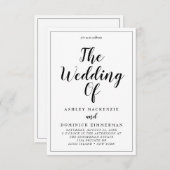 Elegant in einer Hochzeit Schwarzes Skript begrenz Einladung (Vorne/Hinten)