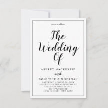 Elegant in einer Hochzeit Schwarzes Skript begrenz