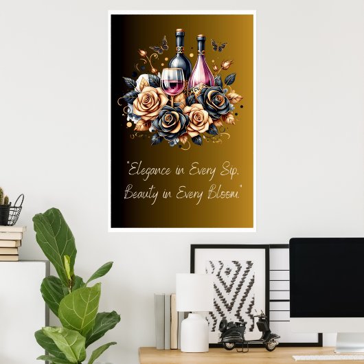 "Elegant in jedem Sip-Poster Poster (Heimbüro)