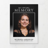 Elegant in Love Memory 2-Foto Beerdigung/Gedenkstä Dreifach-gefaltete Programmkarte (Cover)