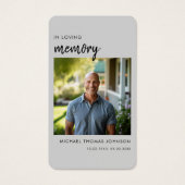 Elegant in Love Memory Beerdigung Foto Gebet Karte (Vorderseite)