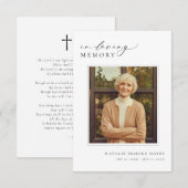 Elegant in Love Memory Foto Beerdigung Gebetskarte (Vorne/Hinten)