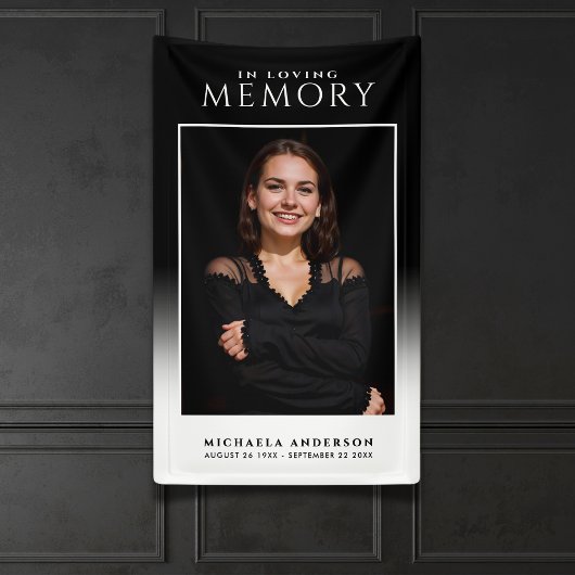Elegant in Love Memory Foto Beerdigung/Memorial Banner