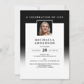 Elegant in Love Memory Foto Beerdigung/Memorial Einladung (Vorderseite)