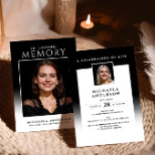 Elegant in Love Memory Foto Beerdigung/Memorial Einladung