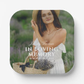 Elegant in Love Memory Foto Gedenkfeier Pappteller (Vorderseite)