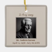 Elegant in Love Memory Funeral Memorial Keramikornament (Vorderseite)