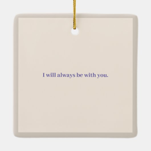 Elegant in Love Memory Funeral Memorial Keramikornament (Rückseite)