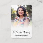 Elegant in Love Memory Funeral Memory Card Visitenkarte (Vorderseite)