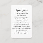 Elegant in Love Memory Funeral Memory Card Visitenkarte (Rückseite)