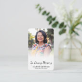 Elegant in Love Memory Funeral Memory Card Visitenkarte (Stehend Vorderseite)