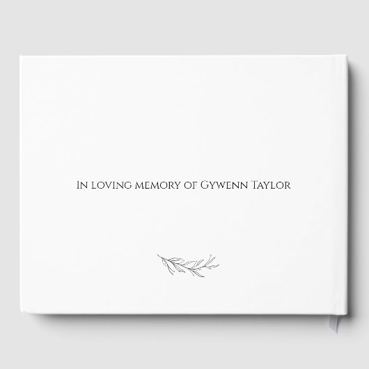 Elegant in Love Memory | Memorial Guest Book Gästebuch (Rückseite)