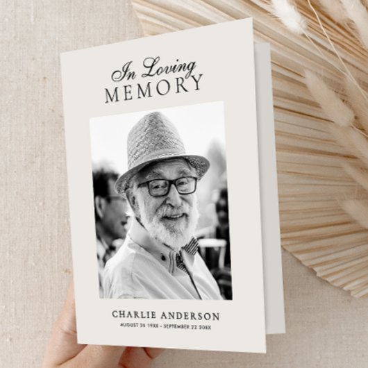 Elegant In Loving Memory 7-Photo Memorial Programm
