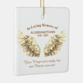 Elegant in Loving Memory Gold Wings Memorial Keramikornament (Rechts)