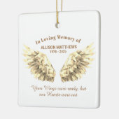 Elegant in Loving Memory Gold Wings Memorial Keramikornament (Links)