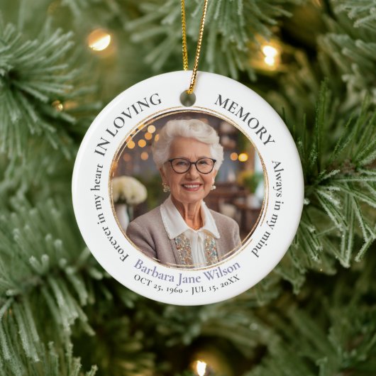 Elegant In Loving Memory Memorial Funeral Keepsake Keramik Ornament (Baum)