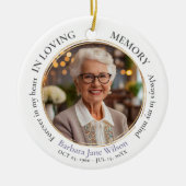 Elegant In Loving Memory Memorial Funeral Keepsake Keramik Ornament (Vorne)