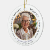 Elegant In Loving Memory Memorial Funeral Keepsake Keramik Ornament (Links)