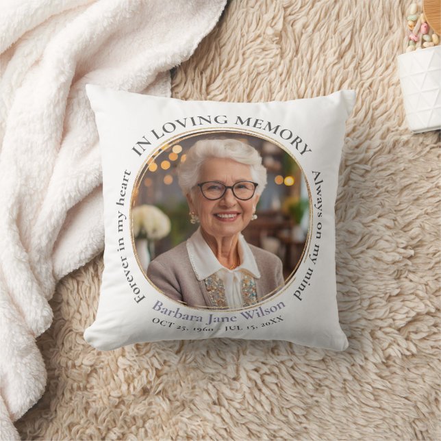 Elegant In Loving Memory Memorial Funeral Keepsake Kissen (Decke)