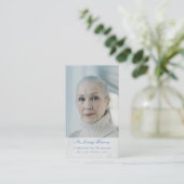 Elegant In Loving Memory Photo Prayer Cards Visitenkarte (Stehend Vorderseite)