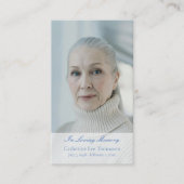 Elegant In Loving Memory Photo Prayer Cards Visitenkarte (Vorderseite)