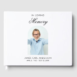 Elegant In Loving Memory Photo White Keepsake Gästebuch