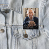 Elegant In Loving Memory Script Photo Funeral  Button (Insitu)