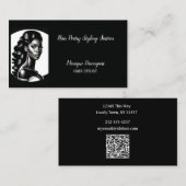 Elegant in Monochrome Haare Stylist Visitenkarte (Vorne/Hinten)