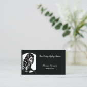 Elegant in Monochrome Haare Stylist Visitenkarte (Stehend Vorderseite)