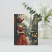 Elegant in Paris: Vintage Postkarte (Stehend Vorderseite)