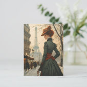 Elegant in Paris: Vintage Postkarte (Stehend Vorderseite)