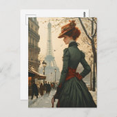 Elegant in Paris: Vintage Postkarte (Vorne/Hinten)