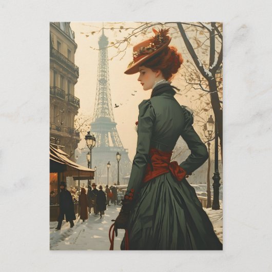 Elegant in Paris: Vintage Postkarte (Vorderseite)