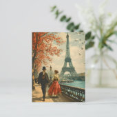 Elegant in Paris: Vintage Postkarte (Stehend Vorderseite)