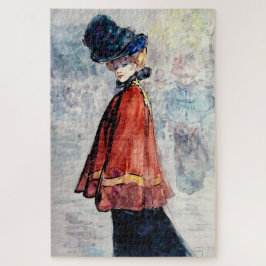 Elegant in roter Landschaftsmalerei von Henry Somm Puzzle