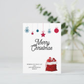 Elegant in Weiß und Rot | Frohe Weihnachten (Stehend Vorderseite)