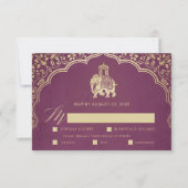 Elegant Indian Ganesha Wedding RSVP Card Gold (Vorderseite)